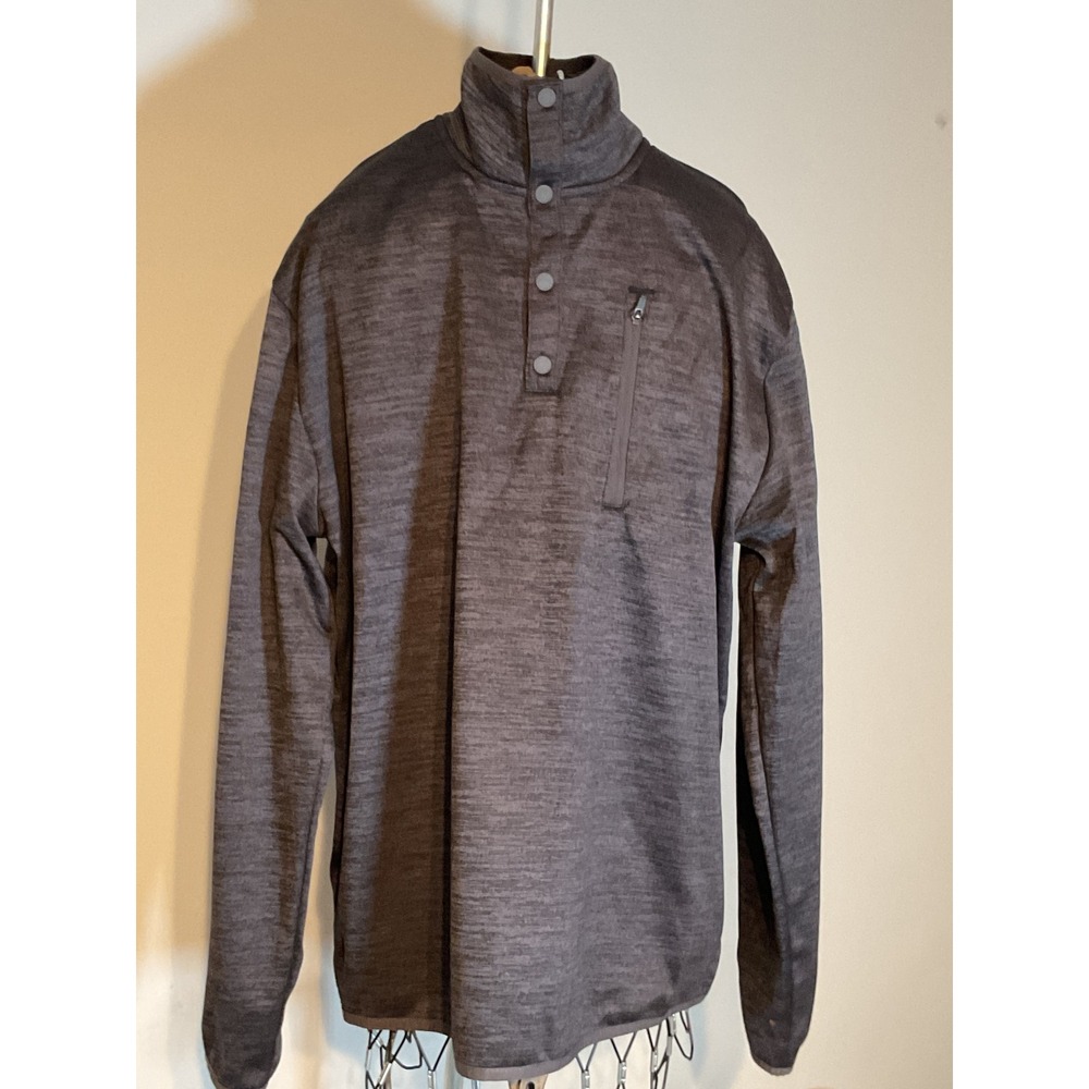 Ocean Coast Mens Small Gray Space Dye Quarter Snap Pullover‎ Fleece Jacket